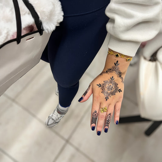 Inkspire henna body art on skin — peel, press & reveal, lasts 3–5 days | Palace.design
