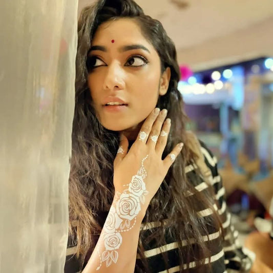 White Rose - Pearl Henna-Inspired Body Art