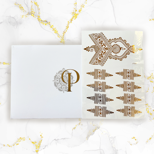 Golden Hour — Gold Dust henna-inspired body art design, warm golden hour tones | Palace.design