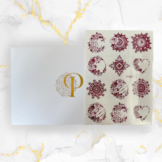 Chestnut — Rouge henna-inspired body art design, rich chestnut tones | Palace.design