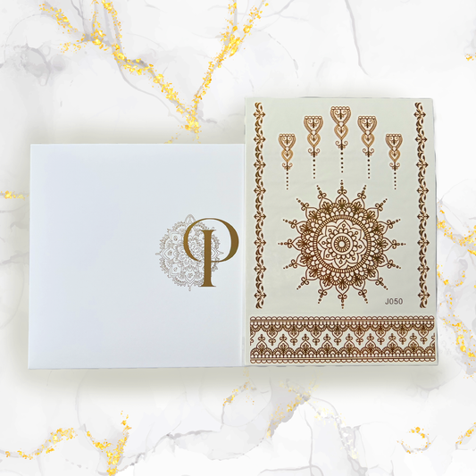 Lumière — Gold Dust henna-inspired body art design, luminous golden tones | Palace.design